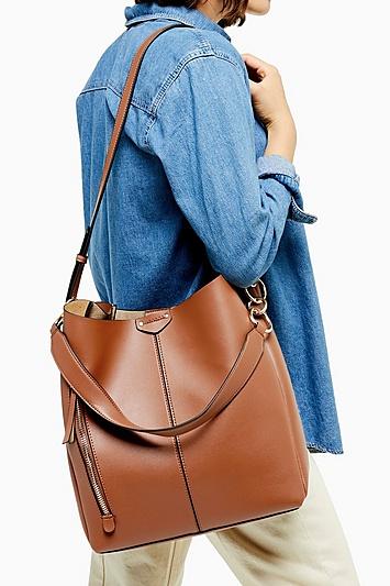 Topshop Hugo Zip Hobo Bag