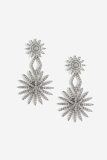 Topshop Double Star Rhinestone Earrings