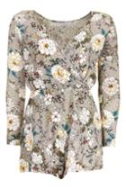 Topshop *floral Wrapfront Playsuit By Glamorous