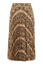 Topshop Snake Print Pu Pleated Skirt