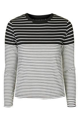Topshop Petite Engineered Stripe Top