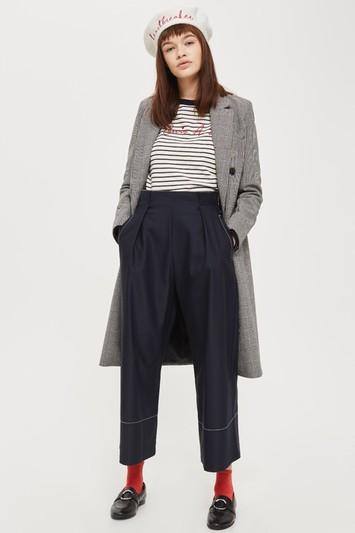 Topshop Tall Topstitch Wide Leg Pants
