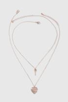 Topshop Heart And Lock Necklace Pack