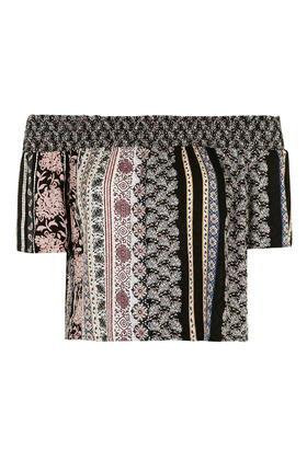 Topshop Scarf Smock Bardot Top
