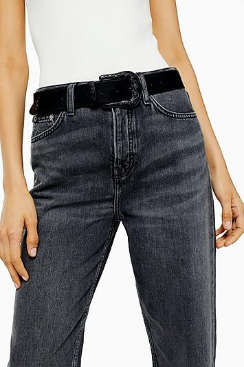 Topshop Matte Black Western Belt
