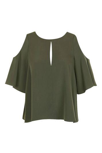 Topshop Keyhole Cold Shoulder Top