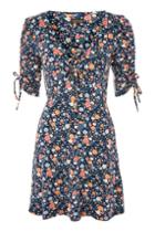 Topshop Ditsy Lace Up Sleeve Tea Dress