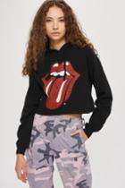 Topshop Rolling Stones Cropped Hoodie By And Finally
