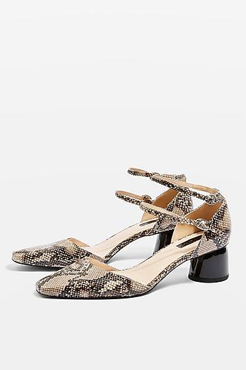 Topshop Jackpot Snake Print Two Part Court Shoes