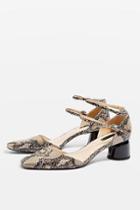 Topshop Jackpot Snake Print Two Part Court Shoes