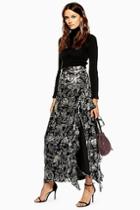 Topshop Feather Embellished Maxi Skirt