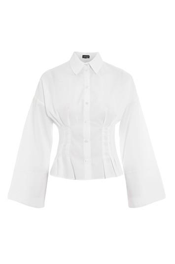 Topshop Tuck Waist Corset Shirt