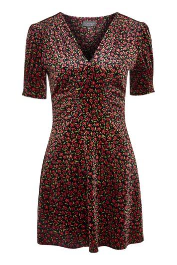 Topshop Petite Velvet Tea Dress