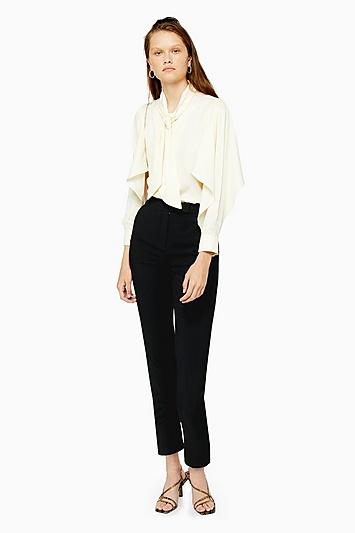 Topshop Black Short Cigarette Trousers