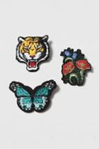 Topshop Fabric Tiger And Butterfly Brooch Pack