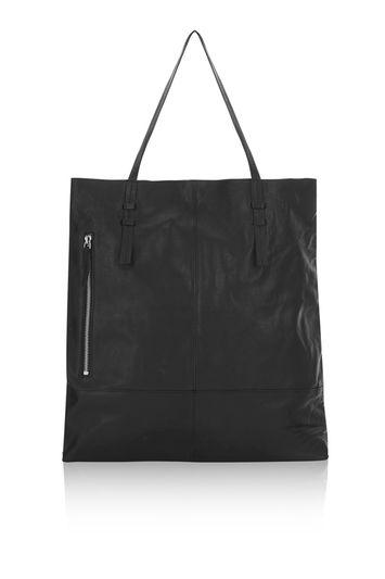 Topshop Leather Zip Detail Shopper Bag