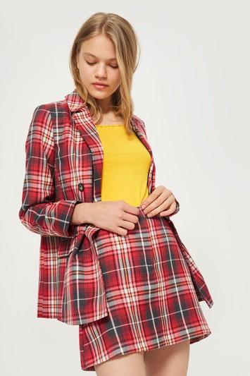 Topshop Summer Check Pelmet Skirt
