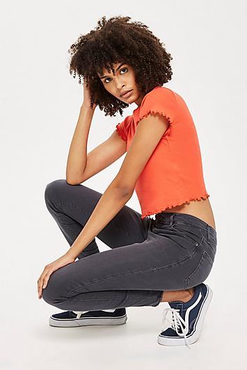 Topshop Dark Grey Leigh Jeans