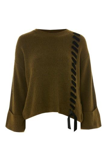 Topshop Velvet Ribbon Super Soft Jumper