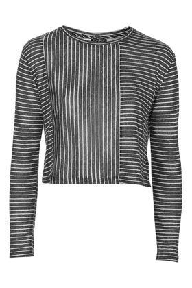 Topshop Linen Stripe Panel Top