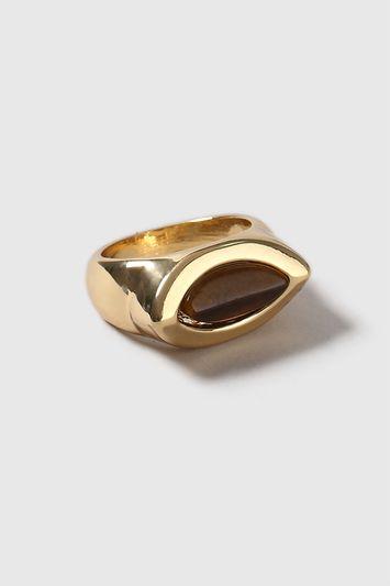 Topshop Tomboy Semi Precious Oval Ring