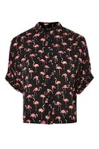 Topshop Petite Flamingo Print Shirt