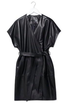 Topshop Leather Judo Wrap Jacket By Boutique