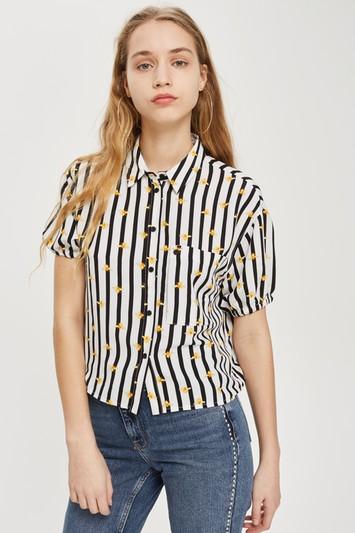 Topshop Stripe Bee Shirt
