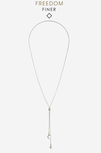 Topshop Finer Star And Moon Lariat