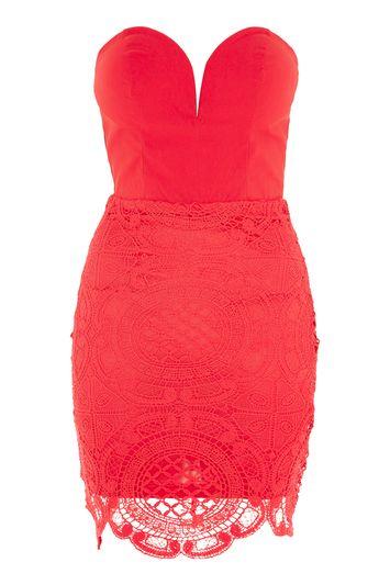 Topshop *crochet Sweetheart Mini Dress By Rare