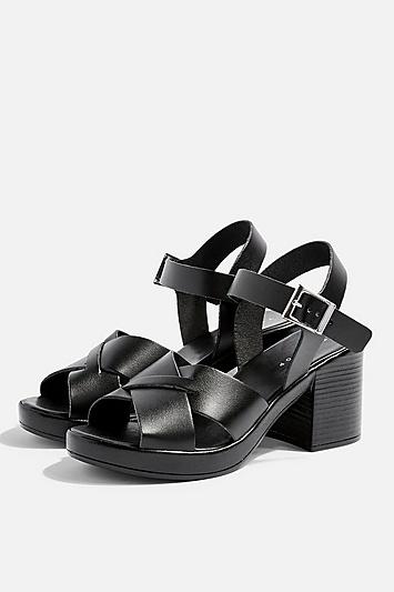 Topshop Danna Black Two Part Sandals