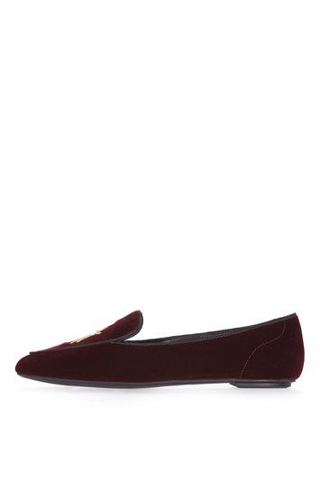 Topshop Shine Velvet Ballet Pumps
