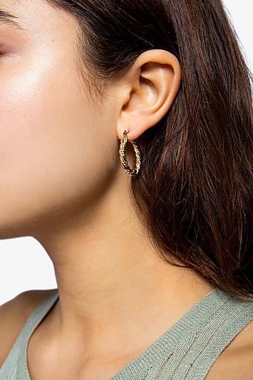Skinny Dip Chunky Twist Hoop Earrings