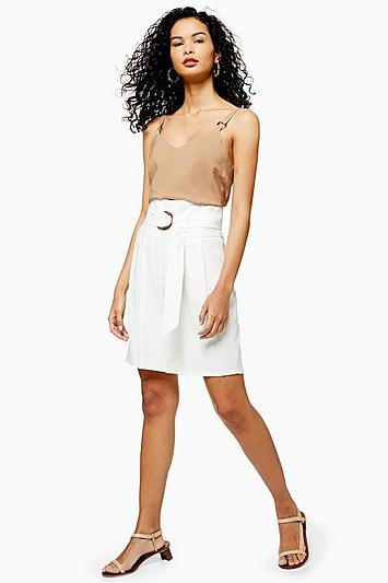 Topshop Ivory Belted City Shorts
