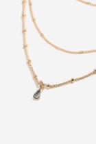 Topshop Chain And Stone Multi-row Necklace
