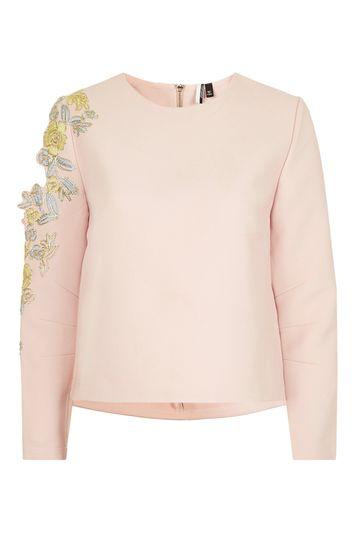 Topshop Embroidered Sweatshirt
