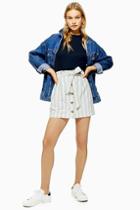 Topshop Stripe Paperbag Mini Skirt