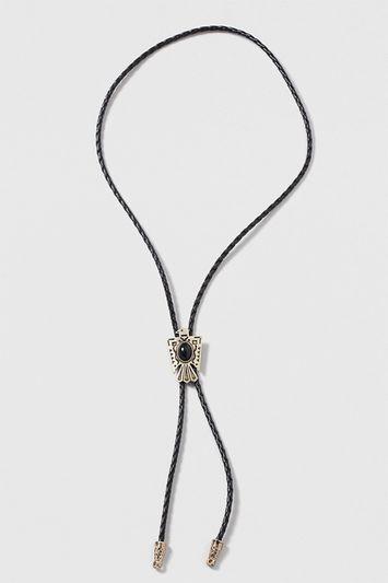 Topshop Cord And Bird Lariat Necklace