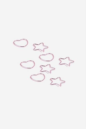 Topshop *pink Star And Heart Hair Rings