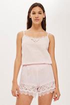 Topshop Cotton And Lace Camisole Top