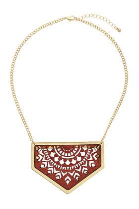 Topshop Cut-out Wooden Triangle Necklace