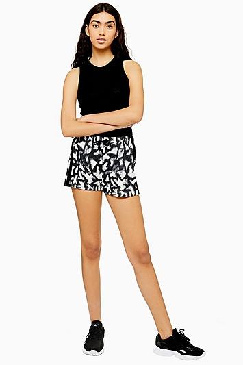 Topshop Animal Waffle Runner Shorts