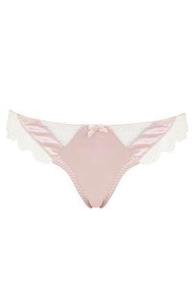 Topshop Satin And Lace Brazilian Knickers