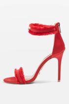 Topshop Riley Red Two Part Heel Sandals