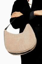 Topshop Felix Cream Borg Shoulder Bag