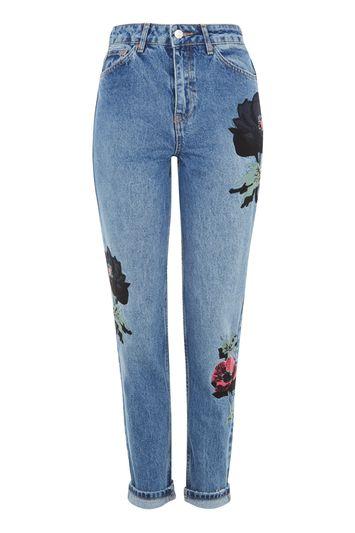Topshop Moto Floral Mom Jeans