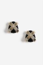 Topshop Crossed Enamel Clip On Earrings