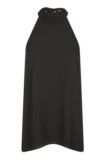 Topshop Embellished Tie Halterneck Top