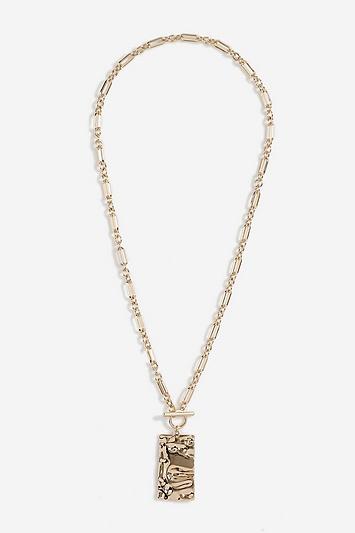 Topshop *hammered Rectangle Pendant