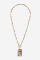 Topshop *hammered Rectangle Pendant